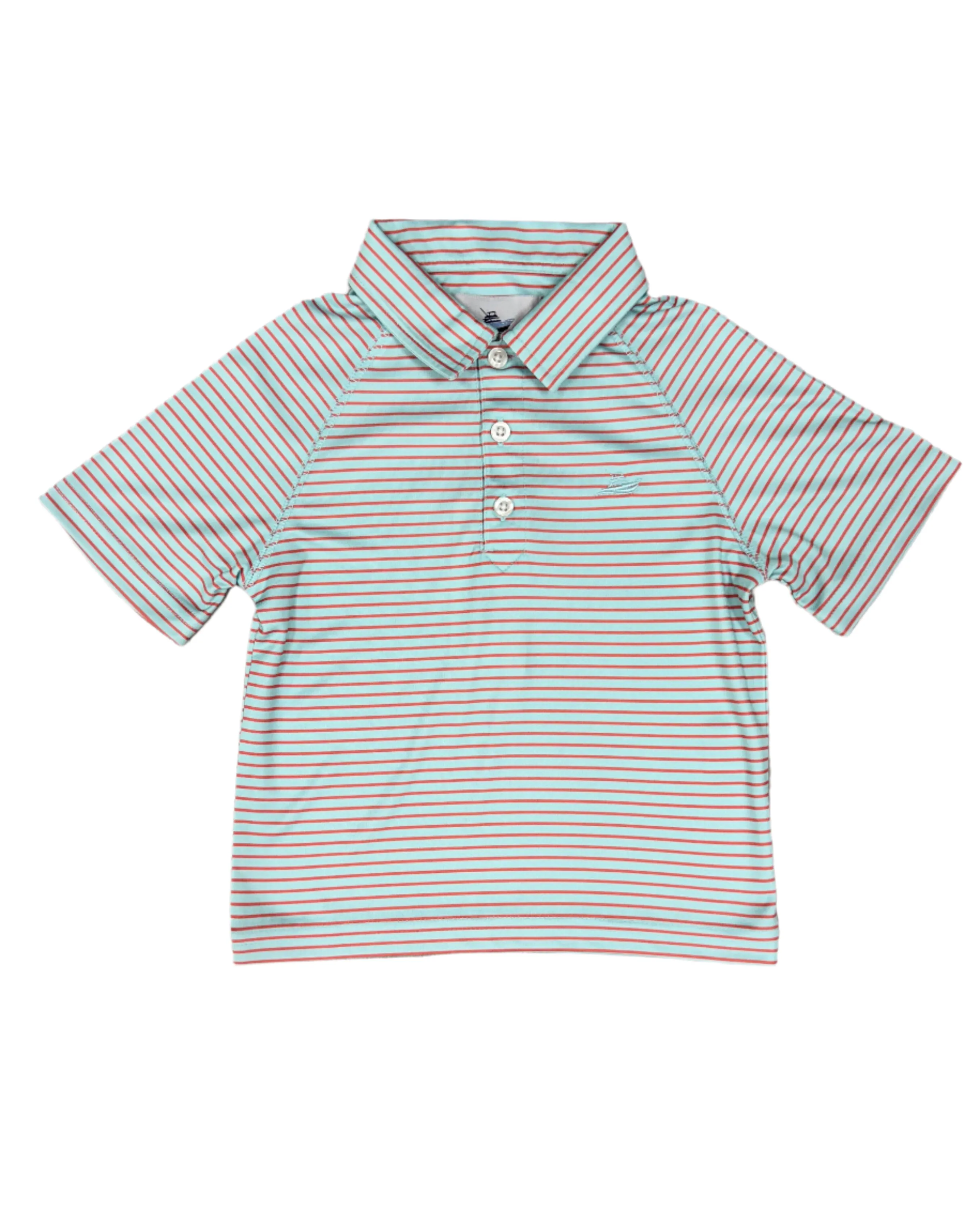 Boy's Polo - Ice/Crabapple
