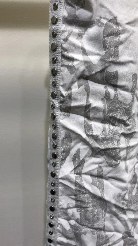 Distressed Camouflage Crinkle Joggers