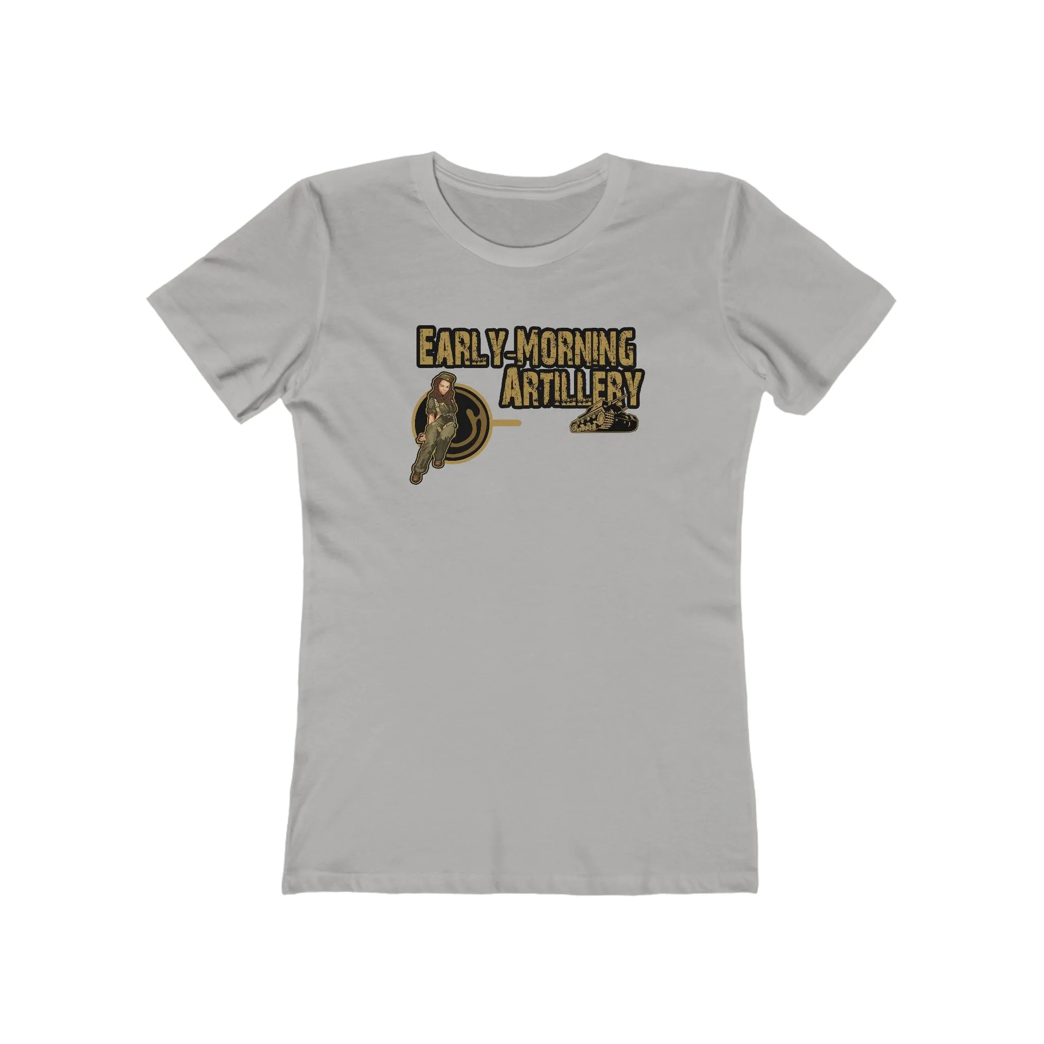 Early-Morning Artillery Women's Boyfriend Tee - Casual Military Style