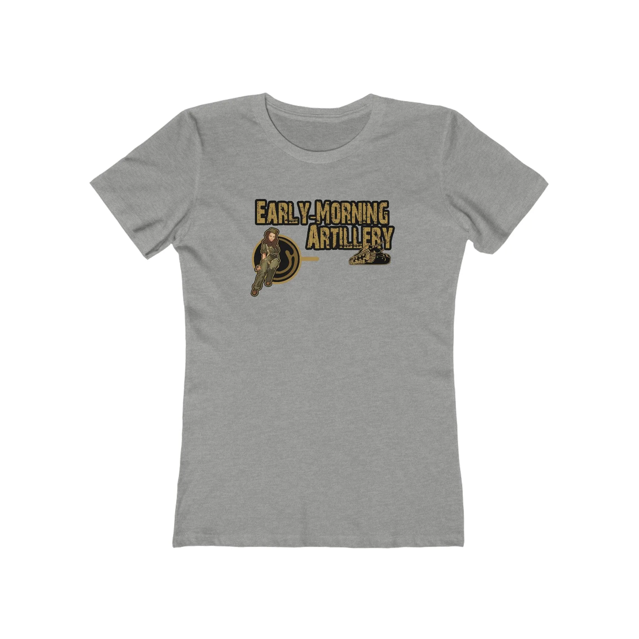 Early-Morning Artillery Women's Boyfriend Tee - Casual Military Style