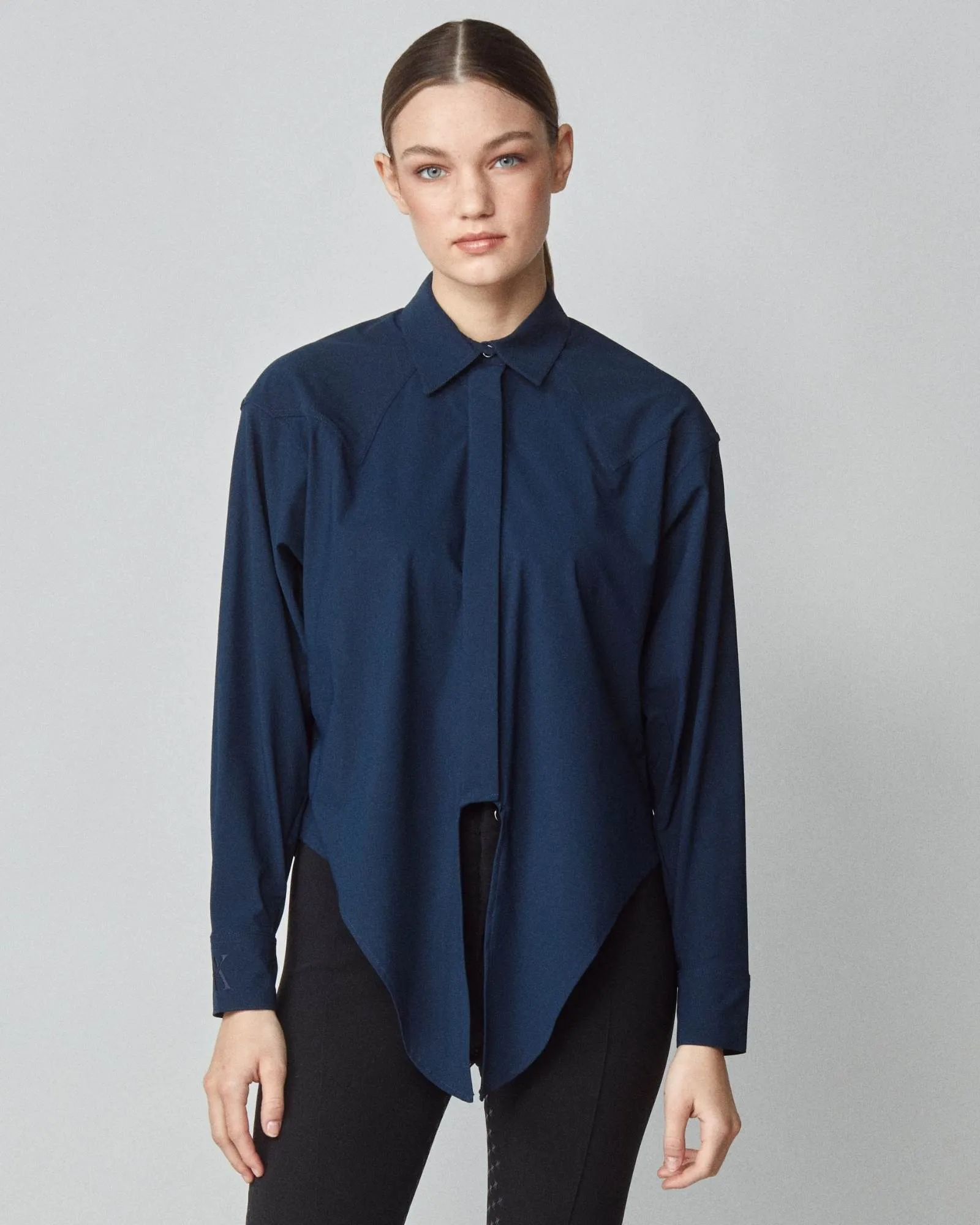 Front Tie Riding Shirt Navy