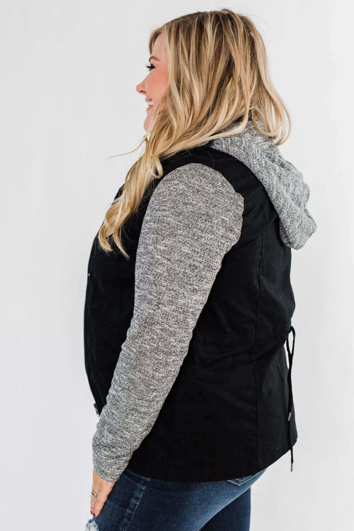 Lightweight Hooded Jacket- Black