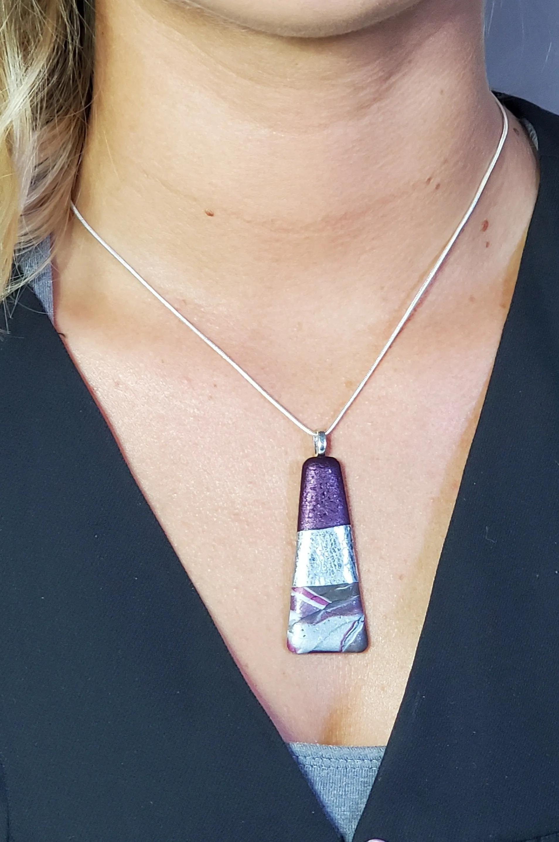 Long Triangle Pendant - Terracotta
