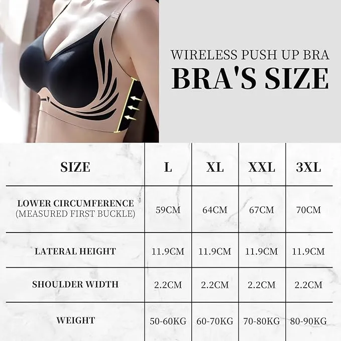 NEW Retails $45 TAIMEI Blue Super Gather Bra Wireless Push-Up Bra Comfortable Gather Bra Lift Bra Women Lingerie Everyday Sports Bras Sz M