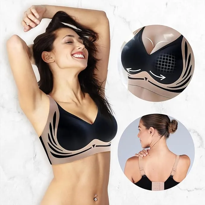 NEW Retails $45 TAIMEI Blue Super Gather Bra Wireless Push-Up Bra Comfortable Gather Bra Lift Bra Women Lingerie Everyday Sports Bras Sz M